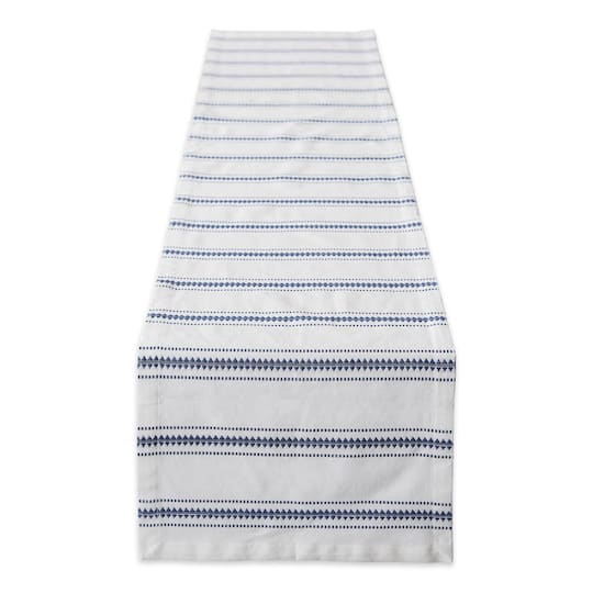 DII® 108" French Blue Zig Dobby Stripe Table Runner